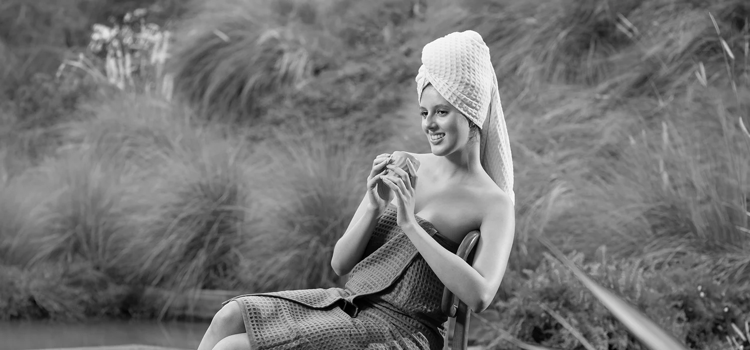 Black and white fashion portrait in tall grass