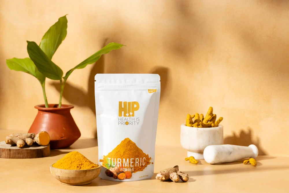 Turmeric powder pack with fresh turmeric
