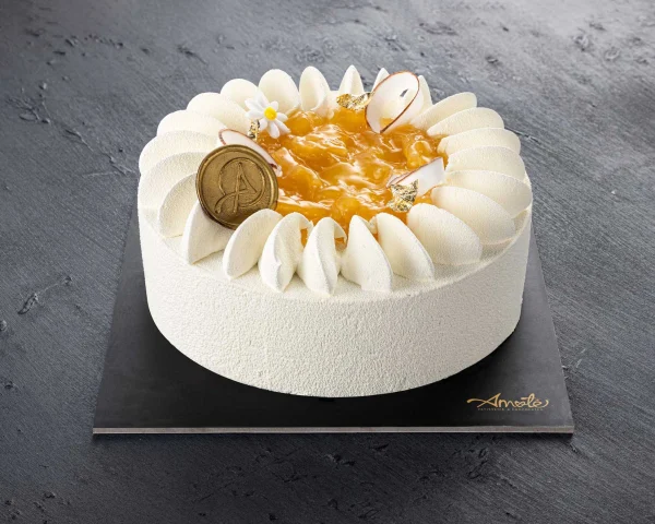 Tropical cake on slate